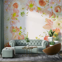 Calm and dreamy pastel wall mural for bedroom decor

