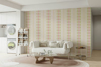 Wall mural with whimsical shapes and colors

