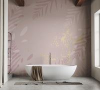 Pastel Dusty Pink Gold Wallpaper Mural - Giffywalls