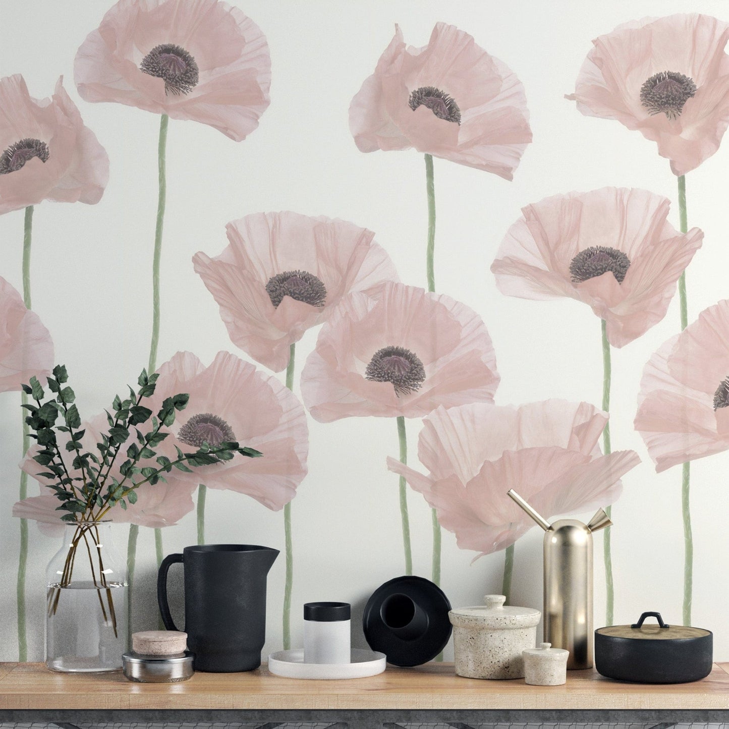 Subtle pastel pink flower wallpaper
