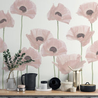 Subtle pastel pink flower wallpaper
