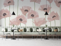 Charming pastel pink floral wallpaper
