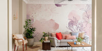 Soft pastel floral wall mural
