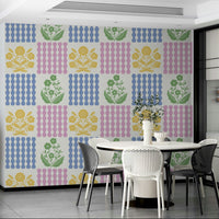 Modern pastel floral design for walls

