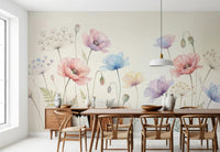 Pastel Poppy Field Wall Mural