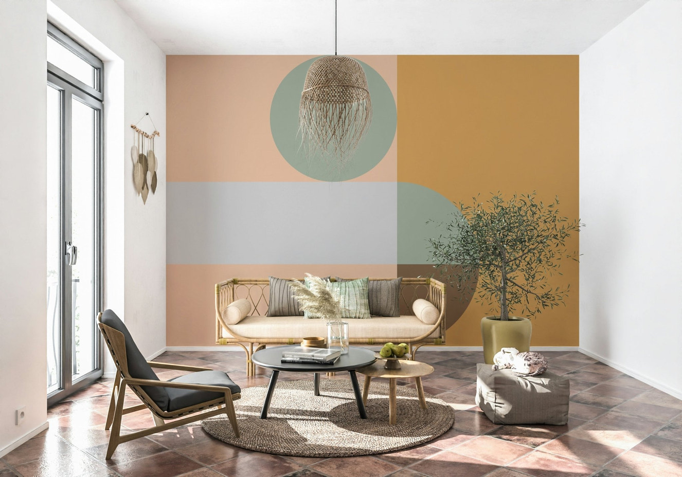 Pastel Spring Wall Mural abstract geometric