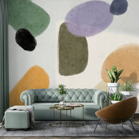 Earthy soft shapes wall mural

