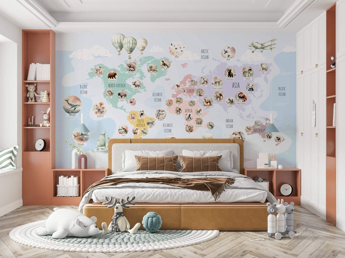 The wallpaper for walls being admired in a home.

