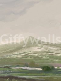Soft color washes on the Pastoral Abstract landscape Wall Mural lGD9520