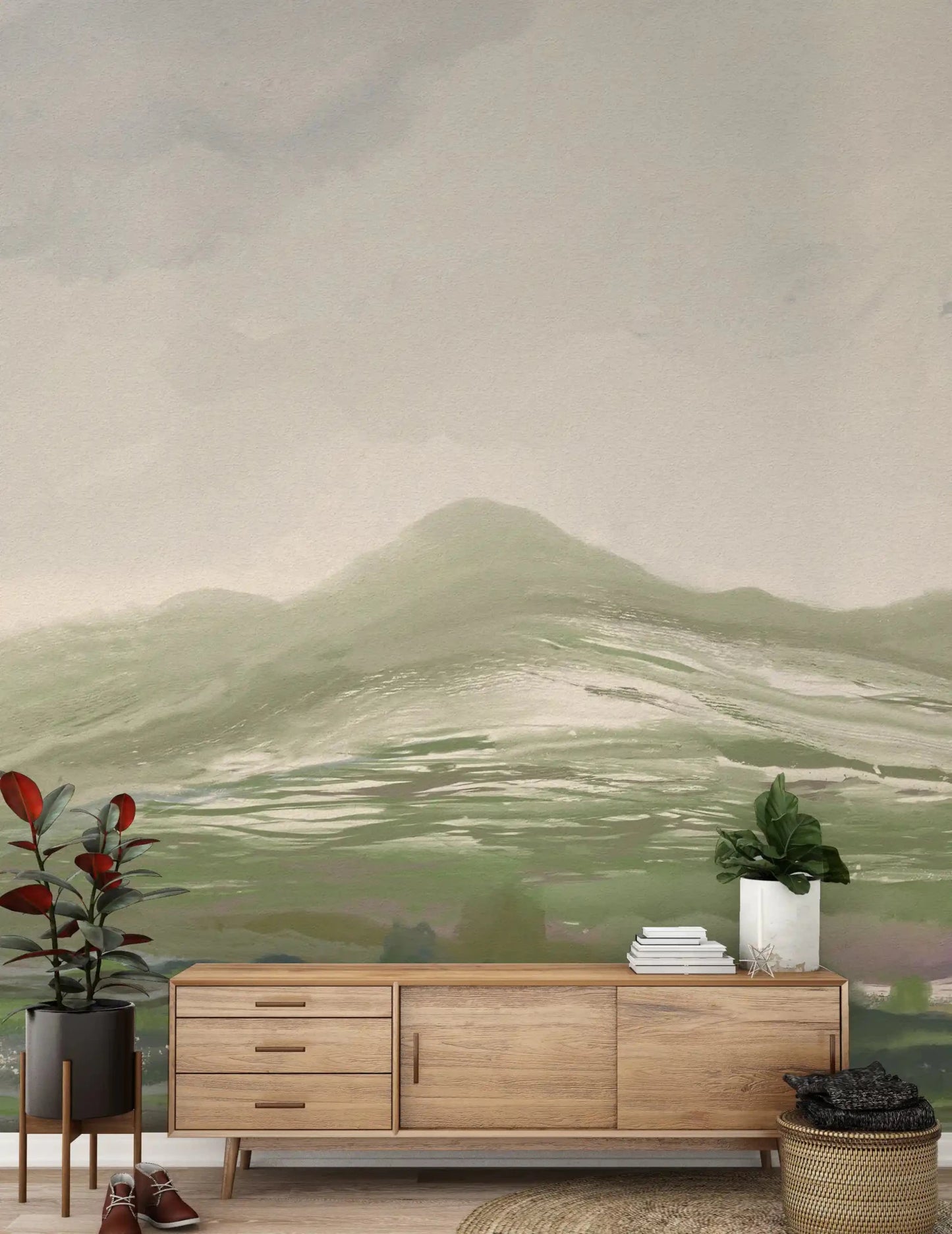 Impressionistic brushwork featured on a Pastoral Abstract landscape Wall Mural GD9520