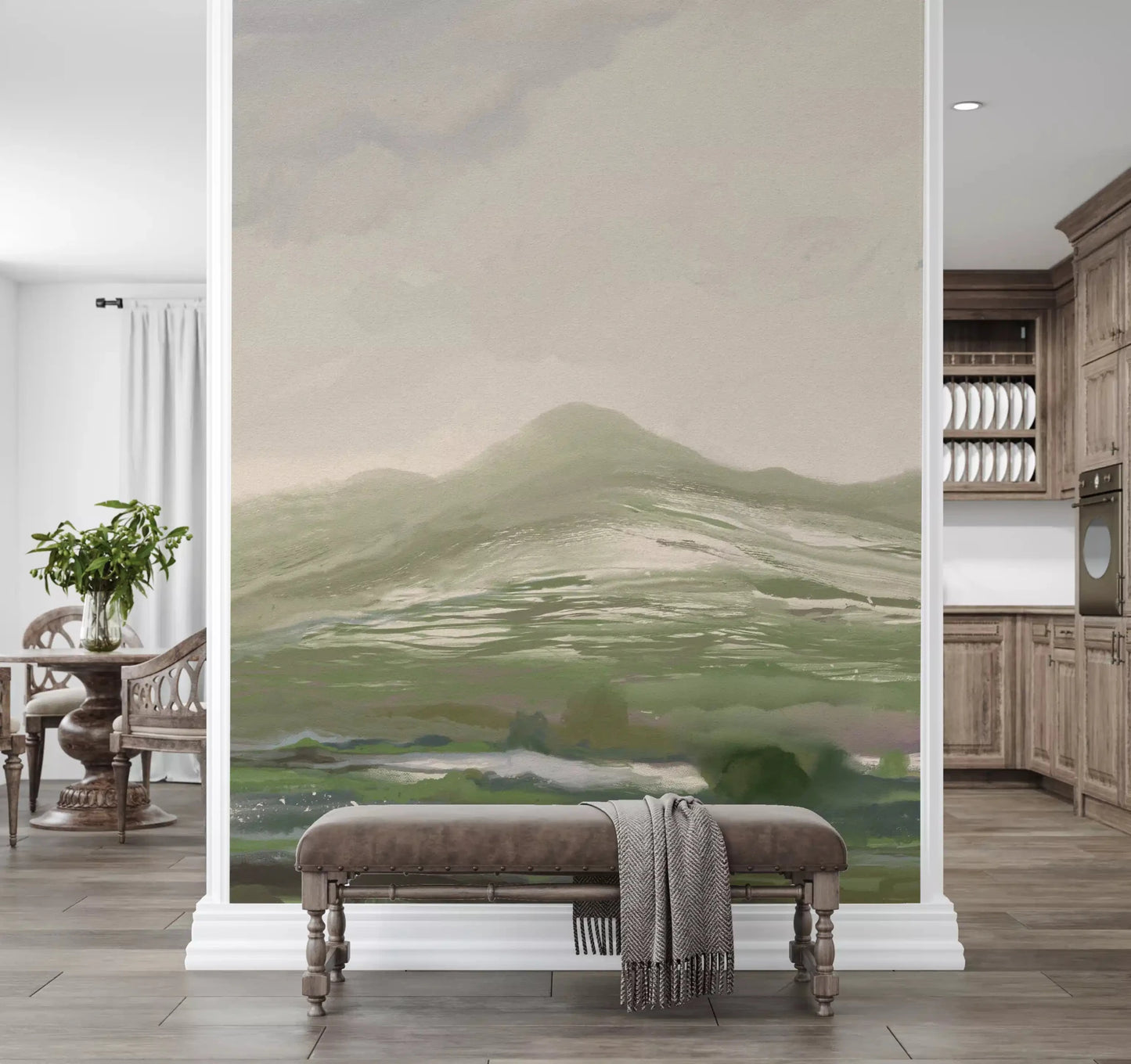 Entryway decorated with the Pastoral Abstract landscape Wall Mural GD9520
