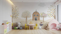 Pastoral pals barnyard wallpaper mural for modern kids' rooms