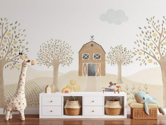 Pastoral Pals Barnyard wallpaper Mural for kids, C274