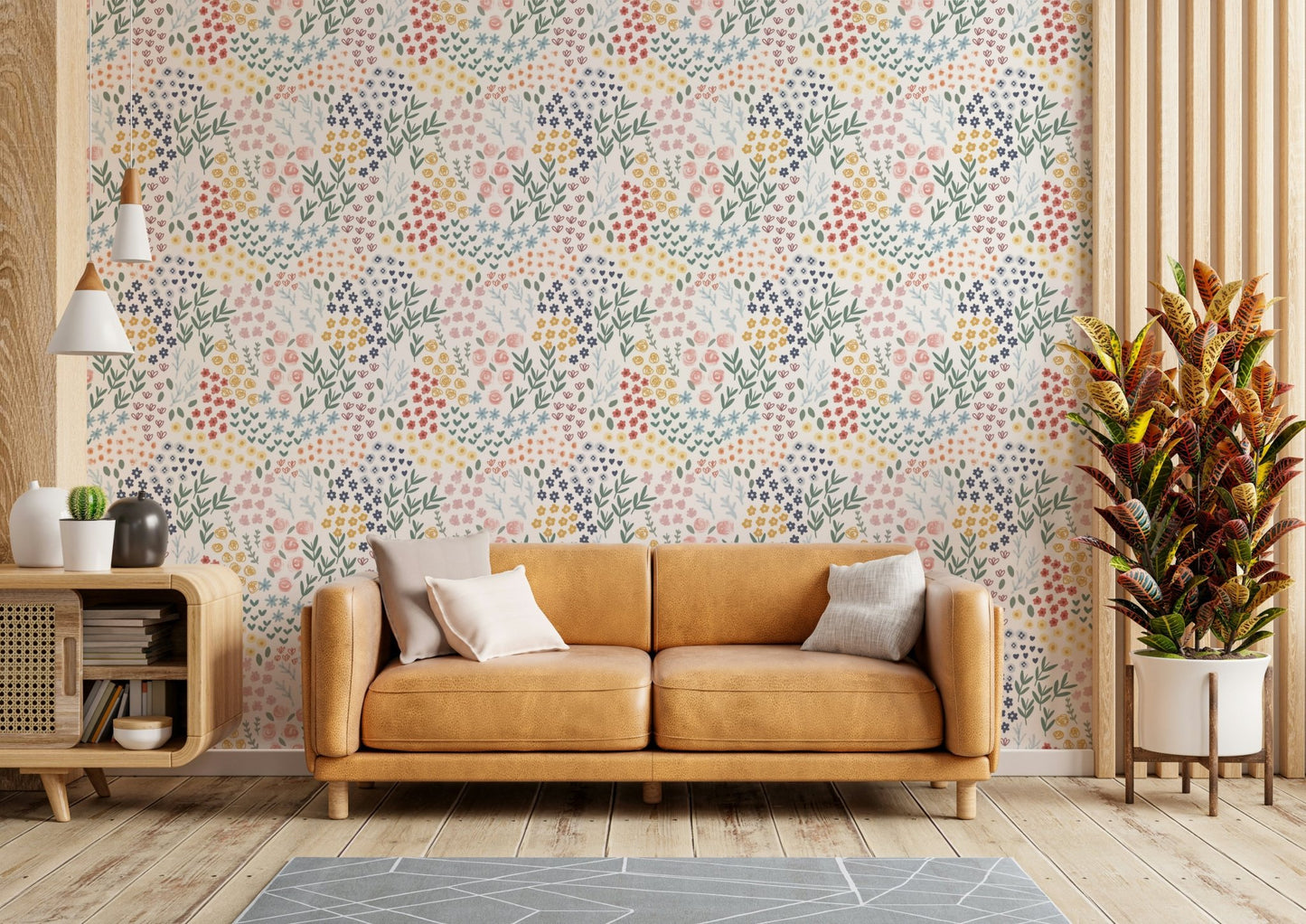 Colorful patchwork floral design GD350

