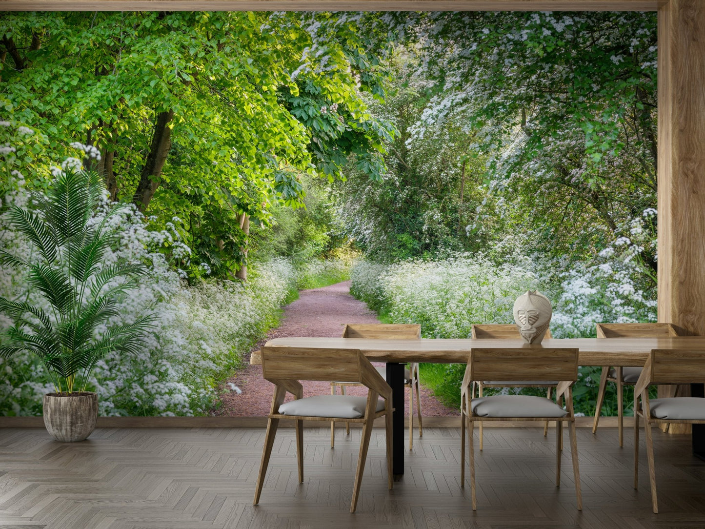 Idyllic walk under thick overhanging foliage print mural GD5045