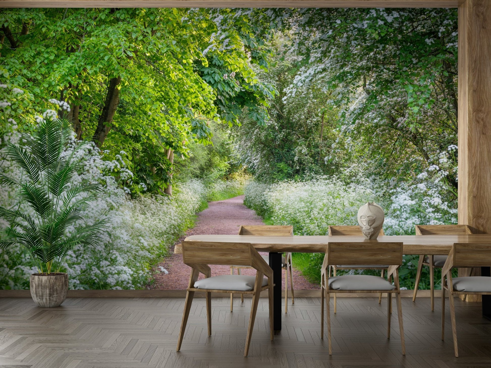 Idyllic walk under thick overhanging foliage print mural GD5045