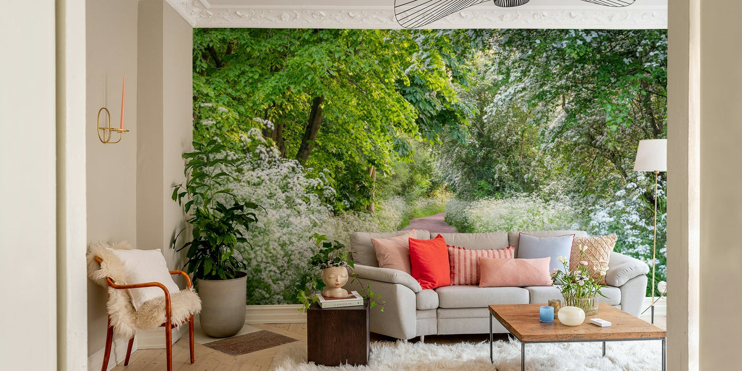 Sunny Path of Discovery Wall Mural showing a dirt pathway GD5045