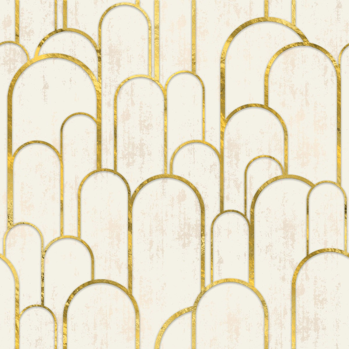 Gold and White Art Deco Wallpaper in your room — zoomed
