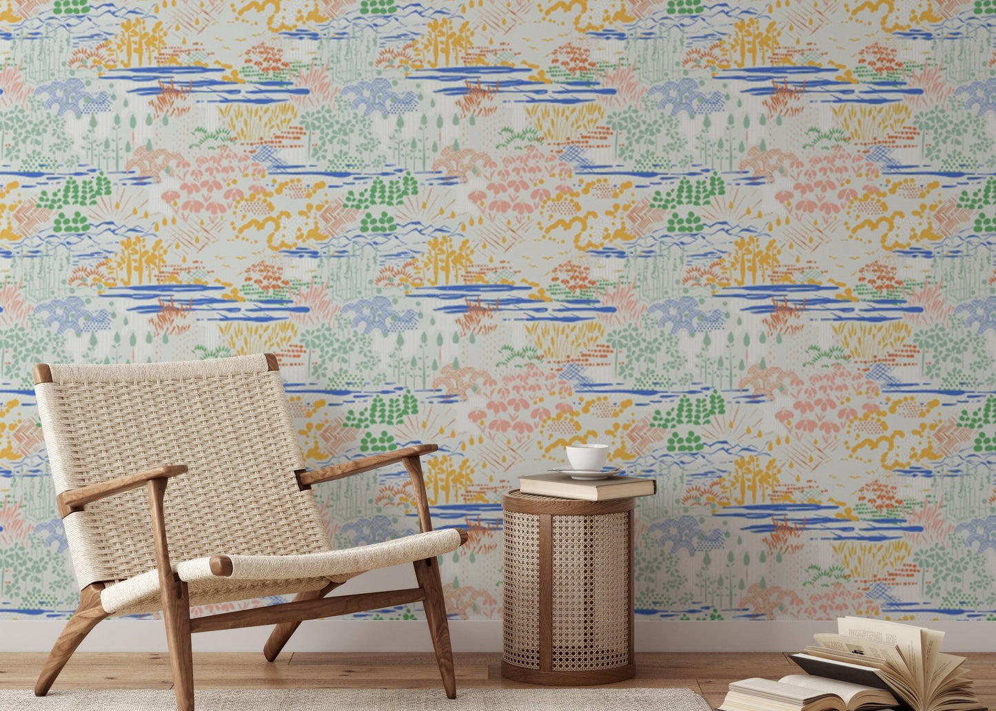 Patterned Landscape Wallpaper, AN97
