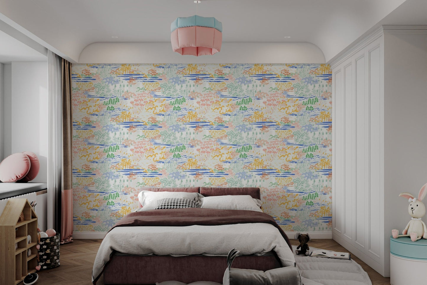 Reusable wallpaper with scenic landscape designs, AN97
