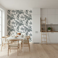 Heritage-style Pé de Maracujá monochrome artwork, fruit harvest wallpaper.