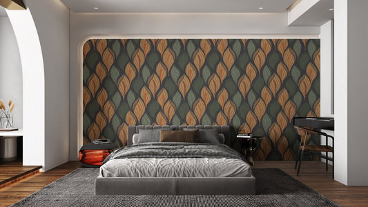 Reusable wallpaper with elegant peace lily patterns
