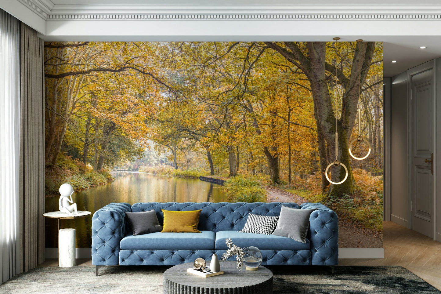 The colors are warm and natural, with yellows, golds, and browns.

