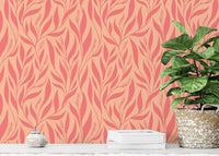 Subtle peach and pink botanical wallpaper
