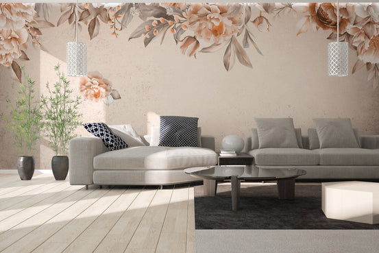 Peach Blossom Elegance Wallpaper Mural decor B823