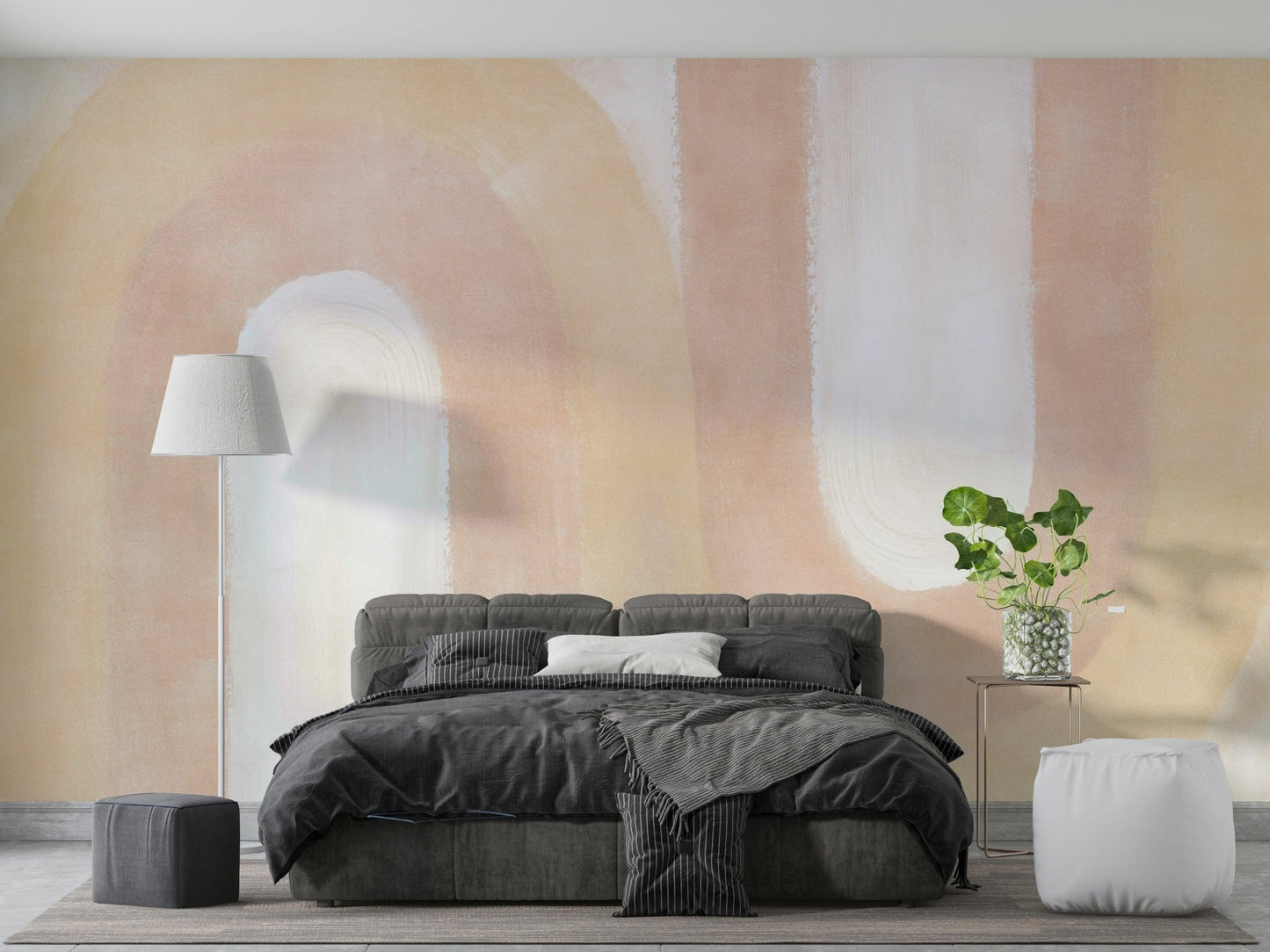 Earthy wave shape mural wallpaper

