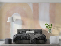 Earthy wave shape mural wallpaper

