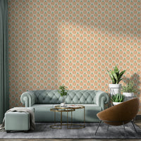Textured peach wallpaper close-up

