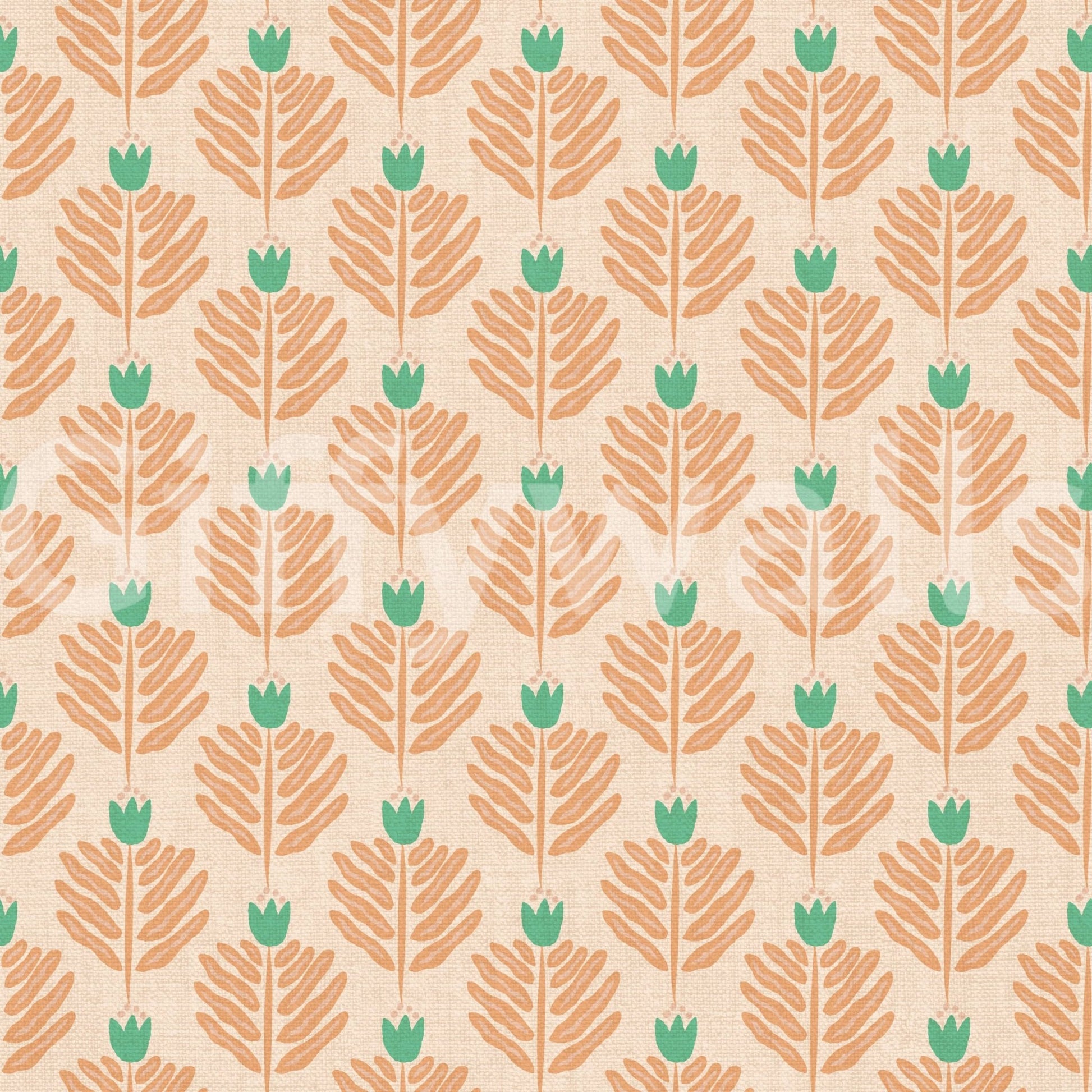 Elegant jungle wallpaper with chunky plant motifs

