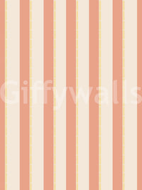 Cream and peach stripe repeat in Peach & Cream Stripes Wallpaper with clean rhythm
