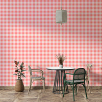 Modern peach check wallpaper for cozy interiors


