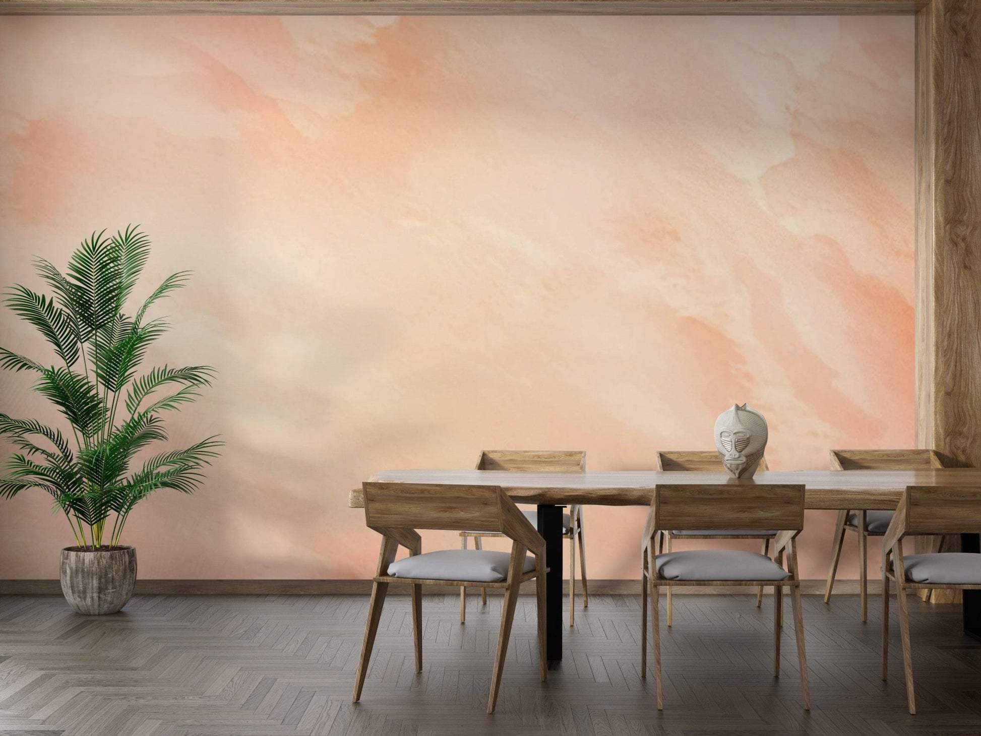 Peach melody Pantone watercolor wallpaper for walls

