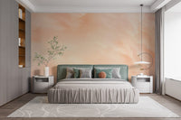 Elegant watercolor wallpaper in peach melody tones
