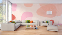 Peach Pink Modern Wallpaper Mural
