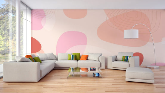Peach Pink Modern Wallpaper Mural AB-26
