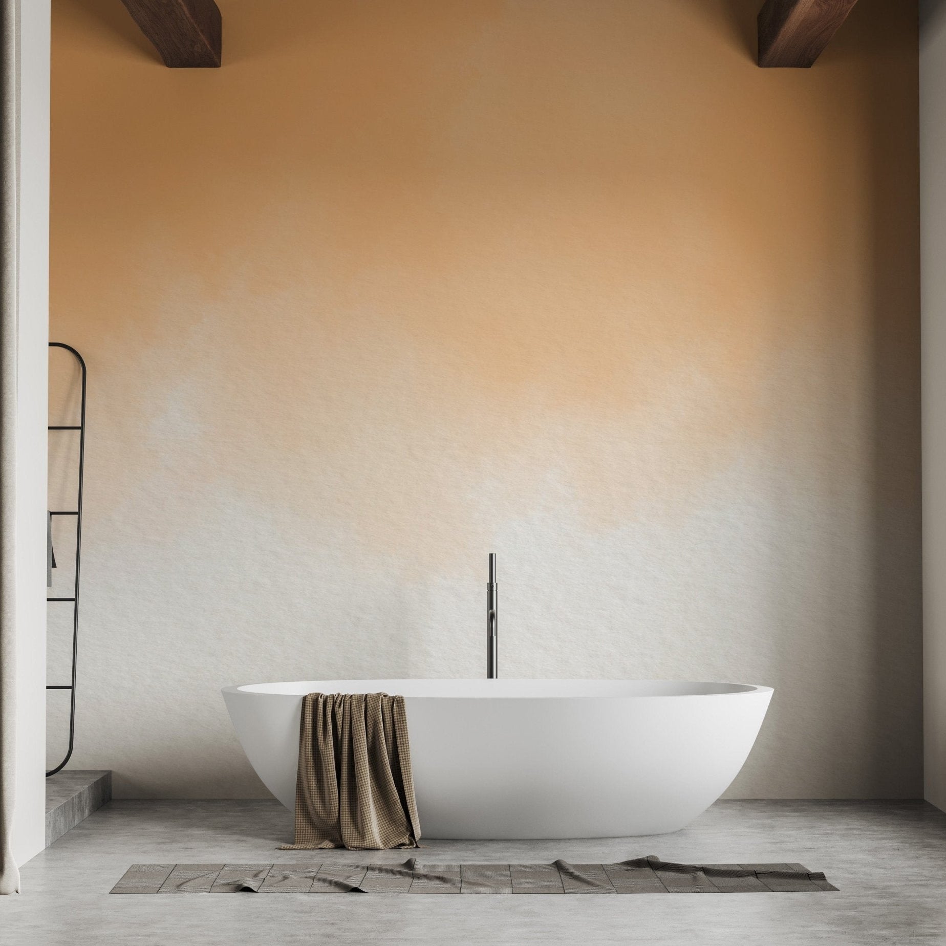 Elegant watercolor wash wallpaper for bathroom interiors.