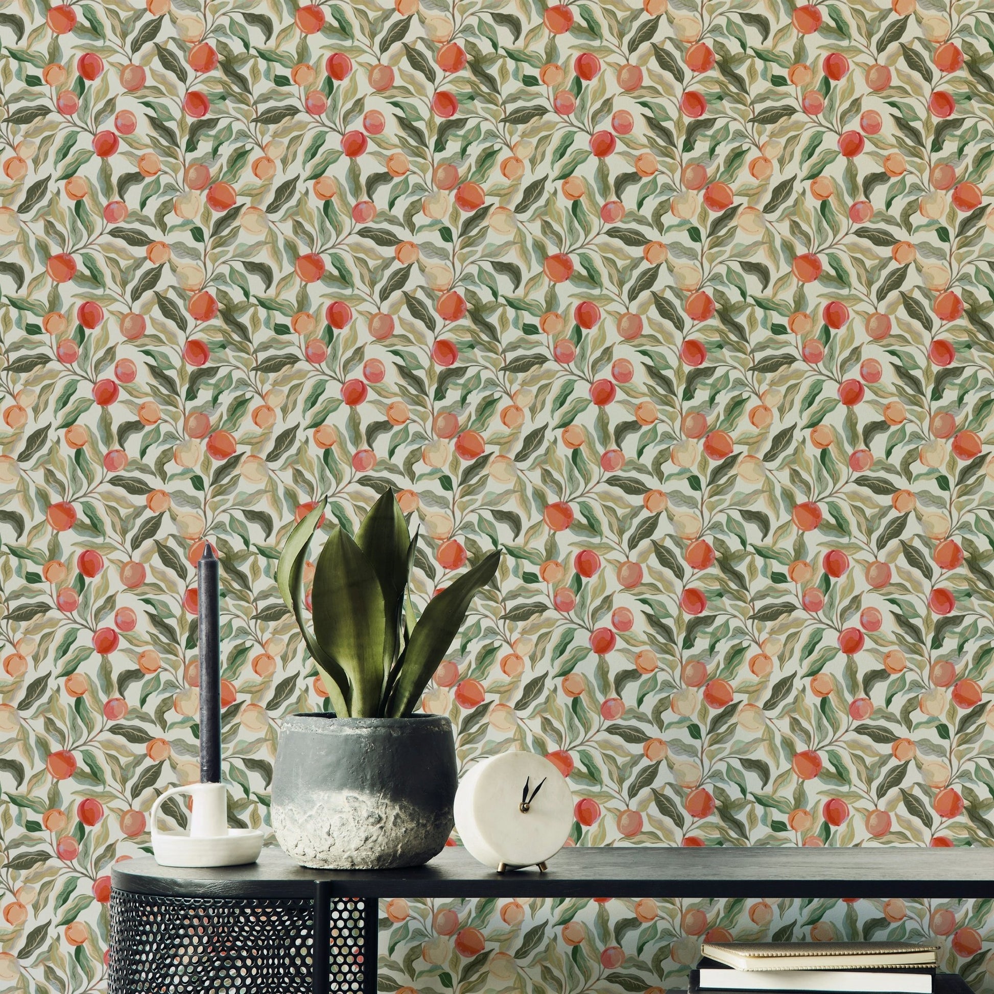 Vintage-inspired peach wallpaper texture

