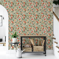 Painterly fruit wallpaper mural design

