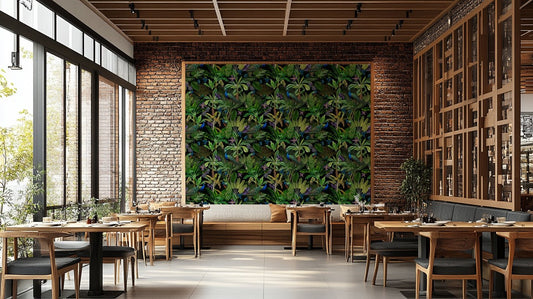 Regal peacock in midnight blue for chic interiors.

