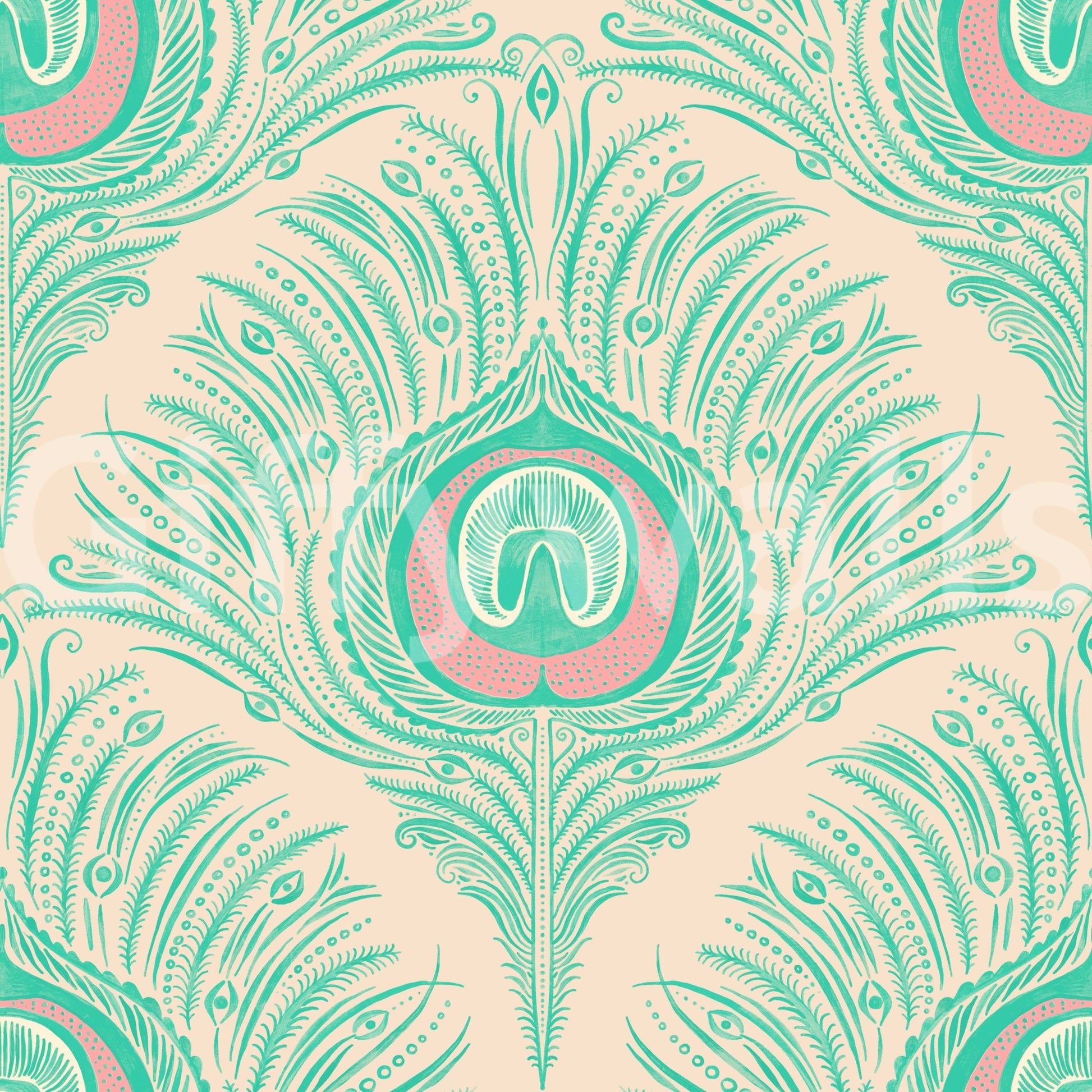 Sophisticated feather wallpaper design

