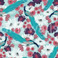 Blue wallpaper with fine feather detail