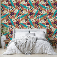 Peacock Promenade mural wallpaper in gold

