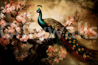 Peacock's Bloom Wallpaper with soft floral tones in a professional suite.