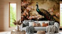 Peacock's Bloom wall mural for a quiet reading nook or creative study.