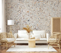 Simple application of peel and stick wallpaper Pebble Beach Texture.