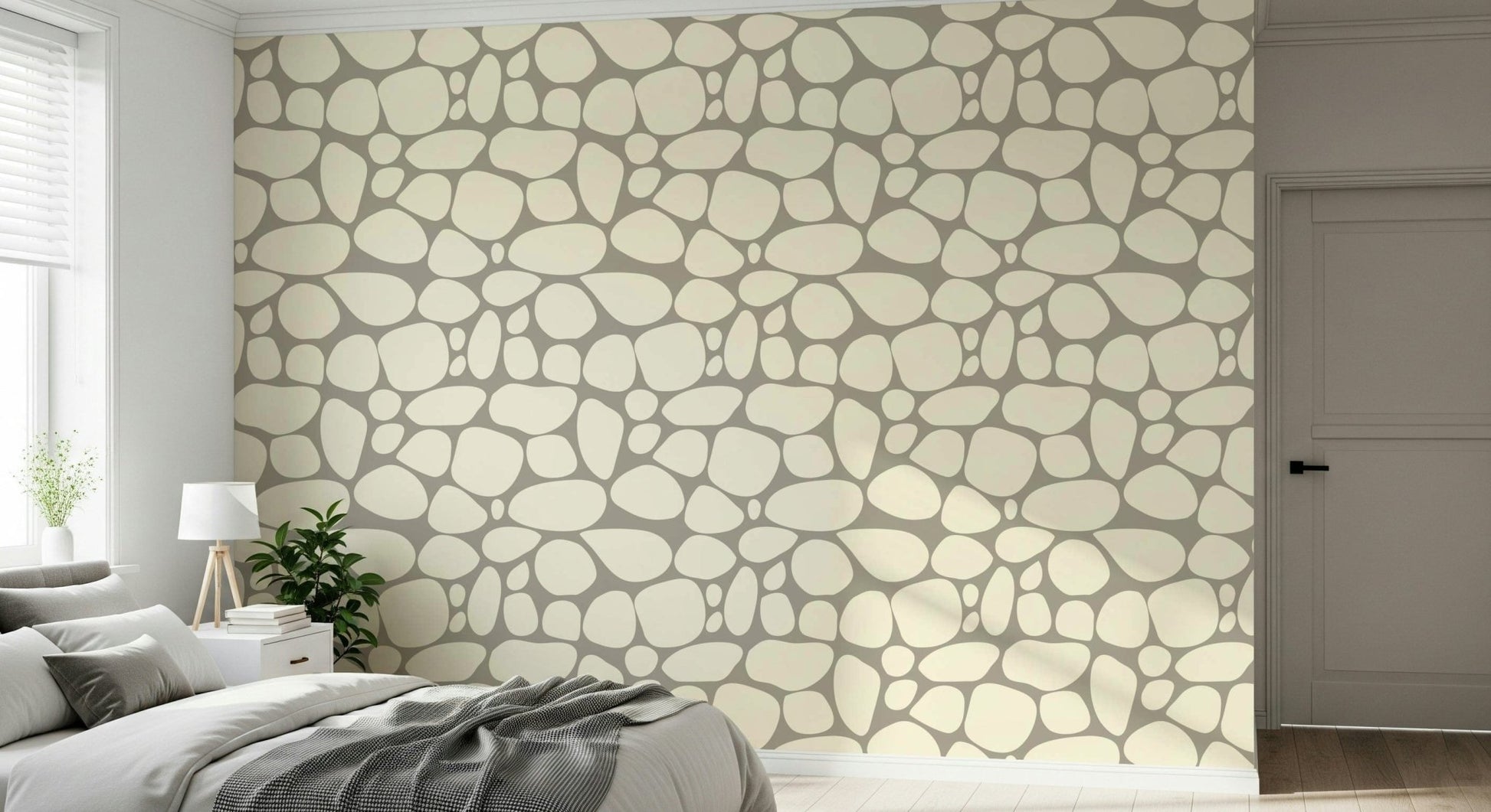 Distinct Pebble Beach wallpaper for walls smooth stone graphic.